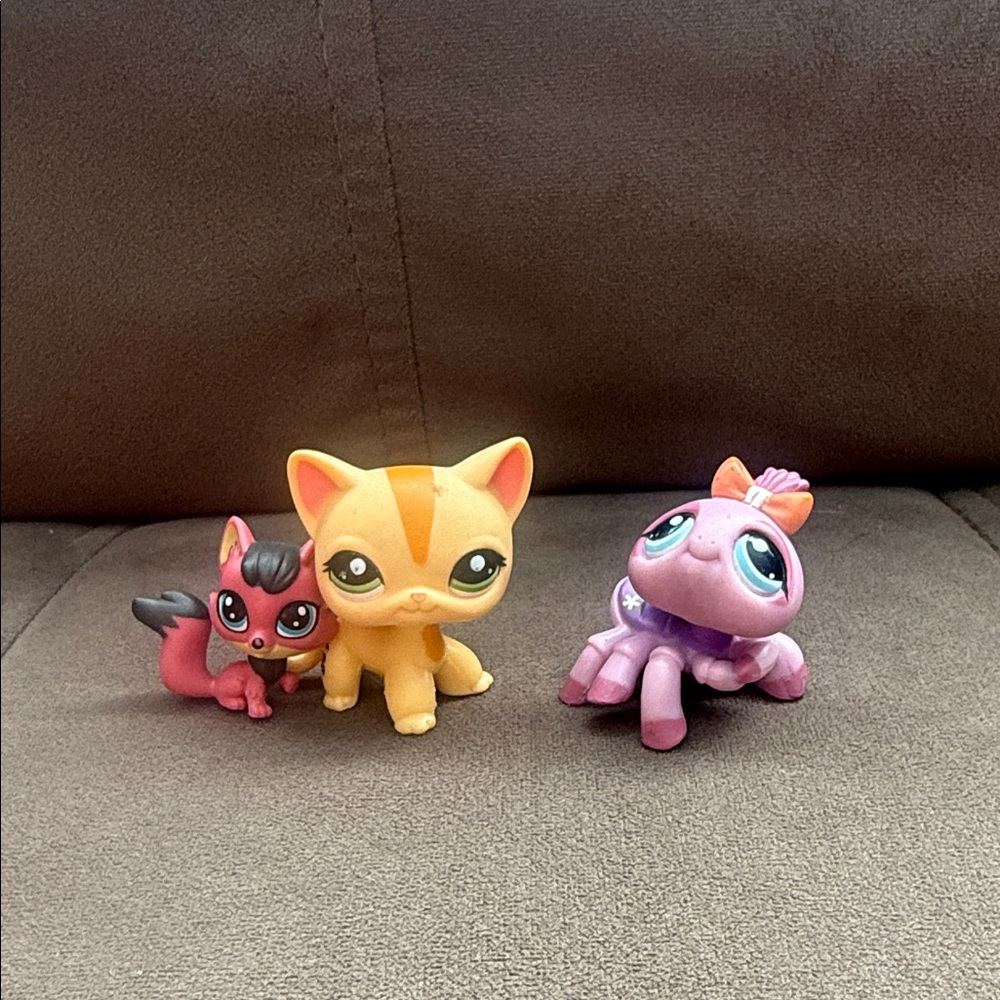 Littlest Pet Shop Pink, Yellow, and Purple Pet Trio